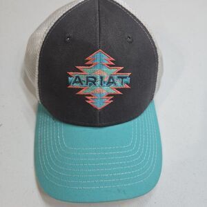 Ariat Western Hat Womens Cap Logo Patch Mesh Adjustable Back Aztec Teal Bill